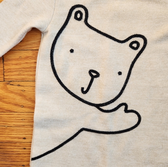 VGUC baby GAP Brannan Bear Footless One-Piece Ecru 3-6 months - Picture 2 of 6